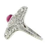 Art Deco Ruby & Diamond Dinner Ring:: Doyle & Doyle