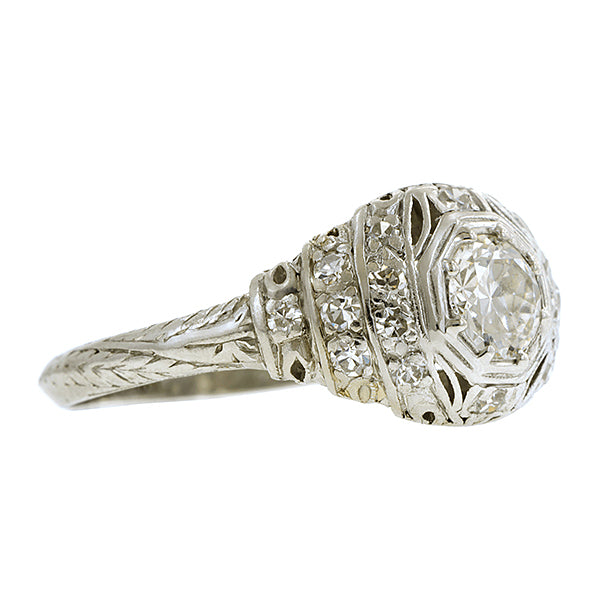 Art Deco Diamond Engagement Ring, TRB 0.55ct::Doyle & Doyle