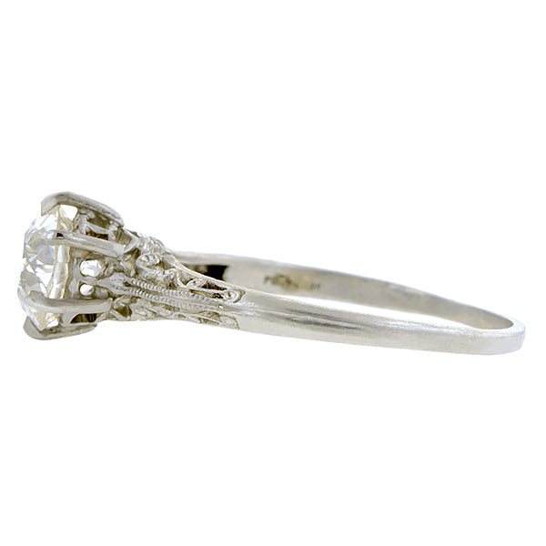 Edwardian Diamond Solitaire Engagement Ring, Old Euro 1.01ct
