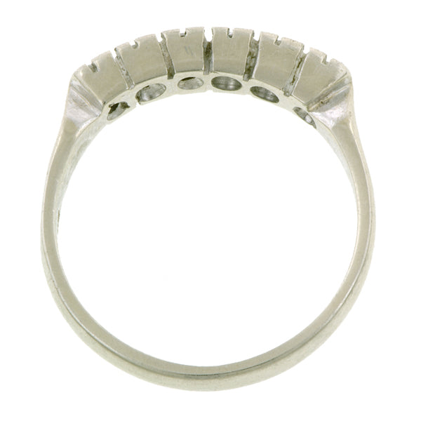Vintage Diamond Wedding Band, White Gold, sold by Doyle & Doyle vintage and antique jewelry boutique.