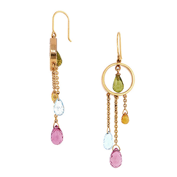 Multistone Briolette Drop Earrings::Doyle&Doyle