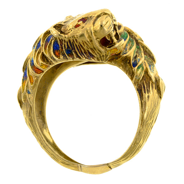 Vintage Double Lion Crossover Ring:: Doyle & Doyle