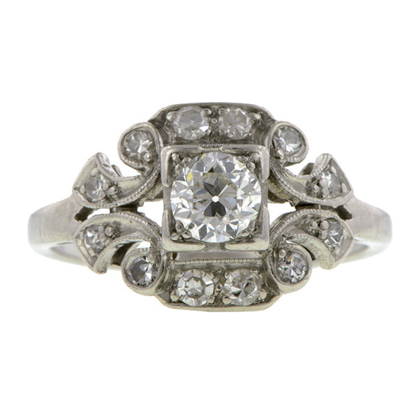 Art Deco Diamond Ring, Old Euro 0.30ct::Doyle & Doyle