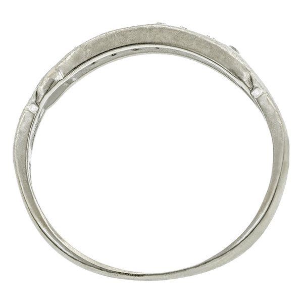 Vintage ring: a White Gold Diamond Wedding Band, Single Cut 0.05ctw sold by Doyle & Doyle vintage and antique jewelry boutique.