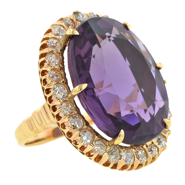 Vintage Amethyst & Diamond Ring