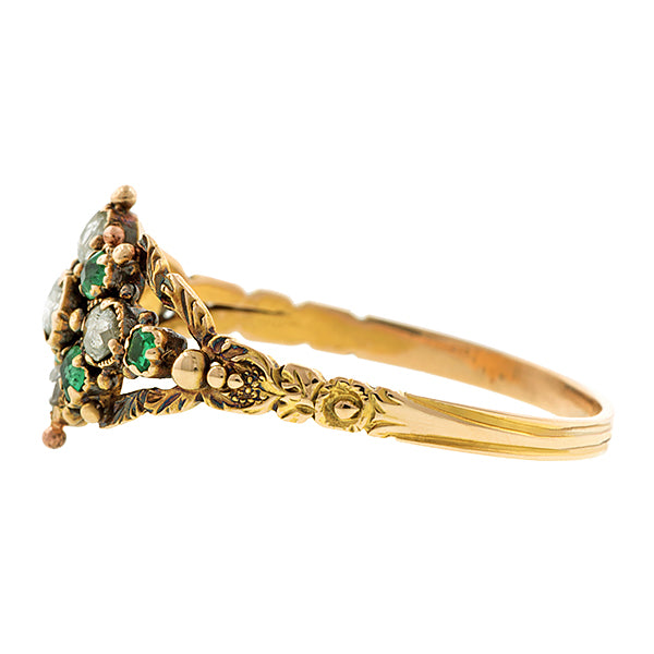 Georgian Diamond & Emerald Ring:: Doyle & Doyle