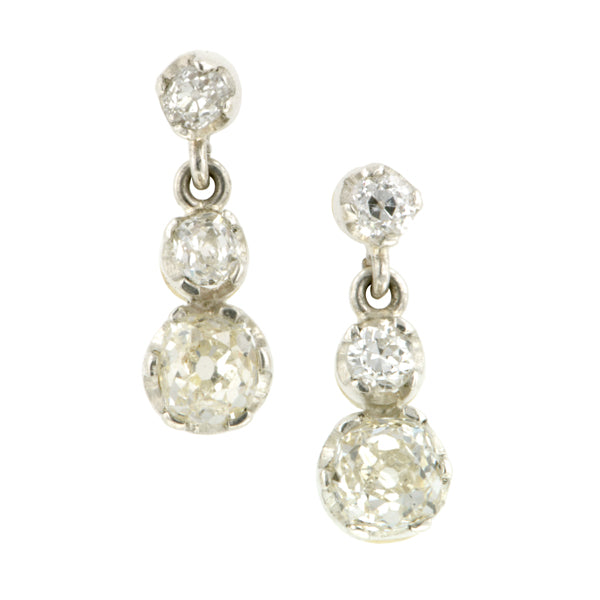 Vintage Diamond Drop Earrings::Doyle & Doyle