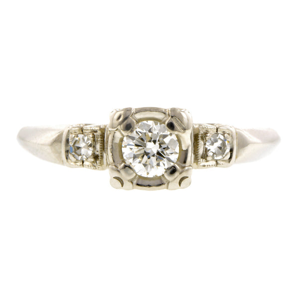 Vintage Diamond Engagement Ring, RBC 0.31ct::