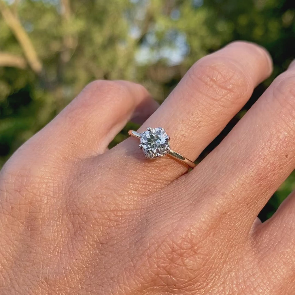North Star Engagement Ring, Old Euro 1.04ct., West 13th Collection- sold by Doyle & Doyle an antique & vintage jewelry store.