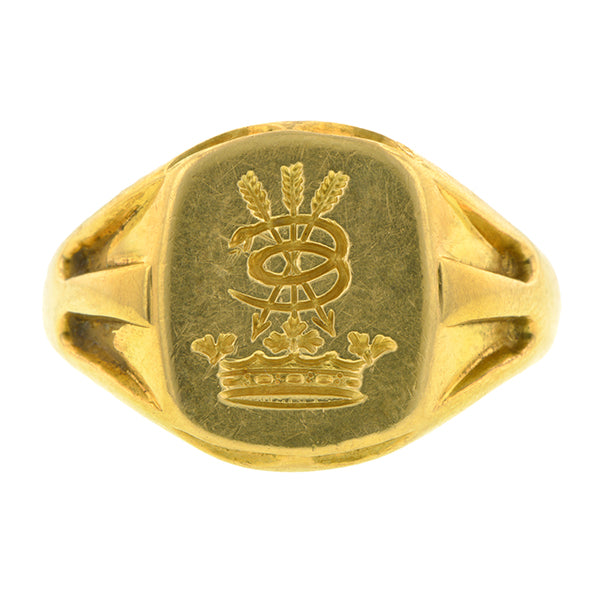 Edwardian Vintage Signet Ring : Doyle & Doyle