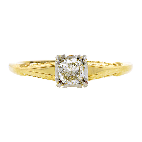 Vintage Diamond Engagement Ring, RBC 0.23ct:: Doyle & Doyle