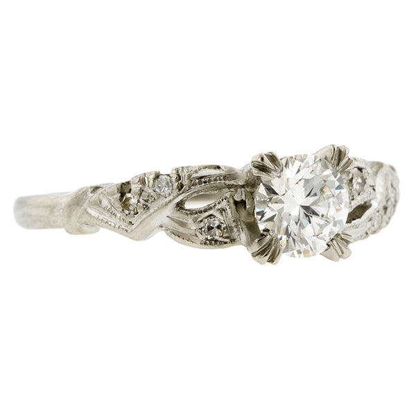 Vintage Diamond Engagement Ring, RBC 0.59ct