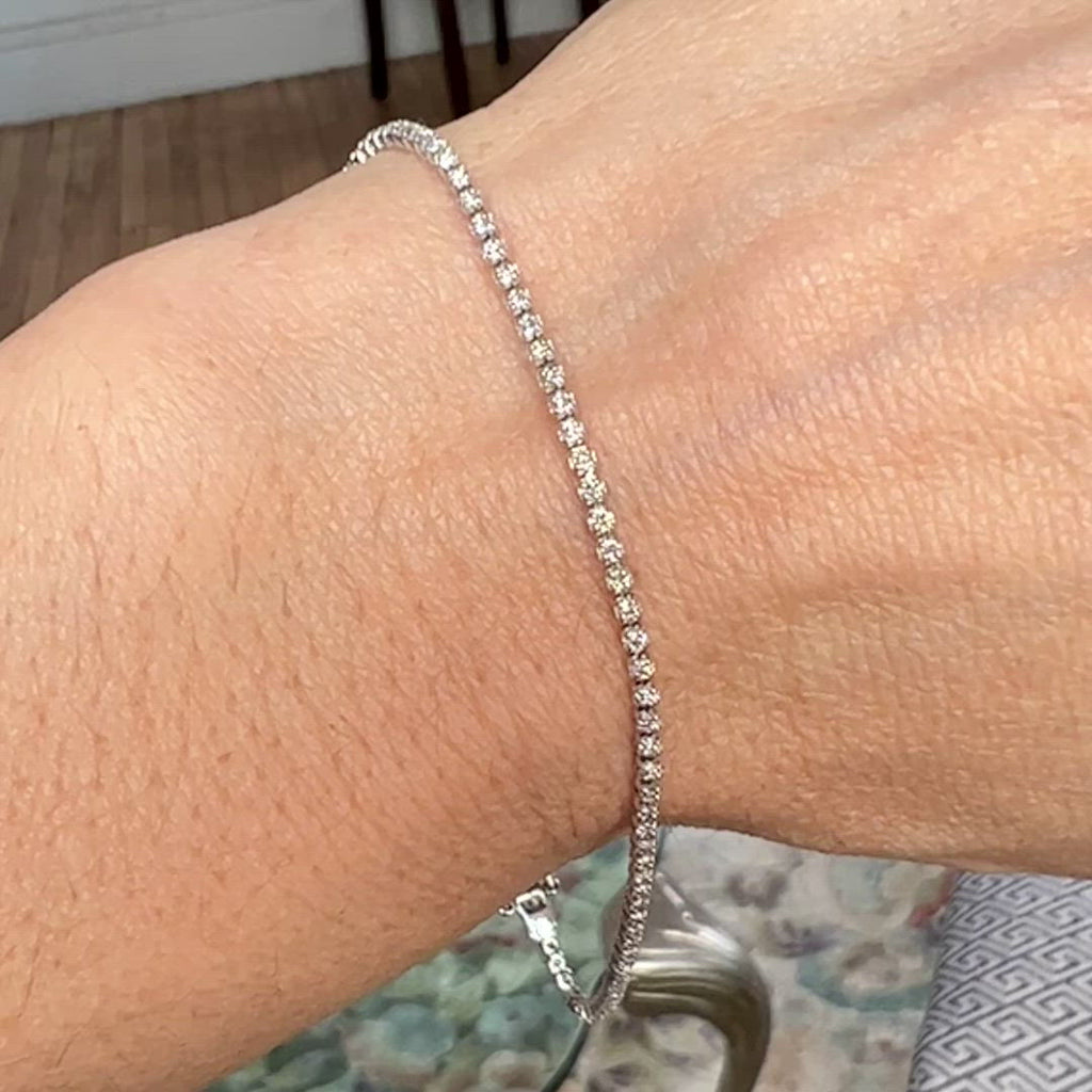 Super Skinny Diamond Tennis Bracelet sold Doyle & Doyle an antique and vintage jewelry boutique.