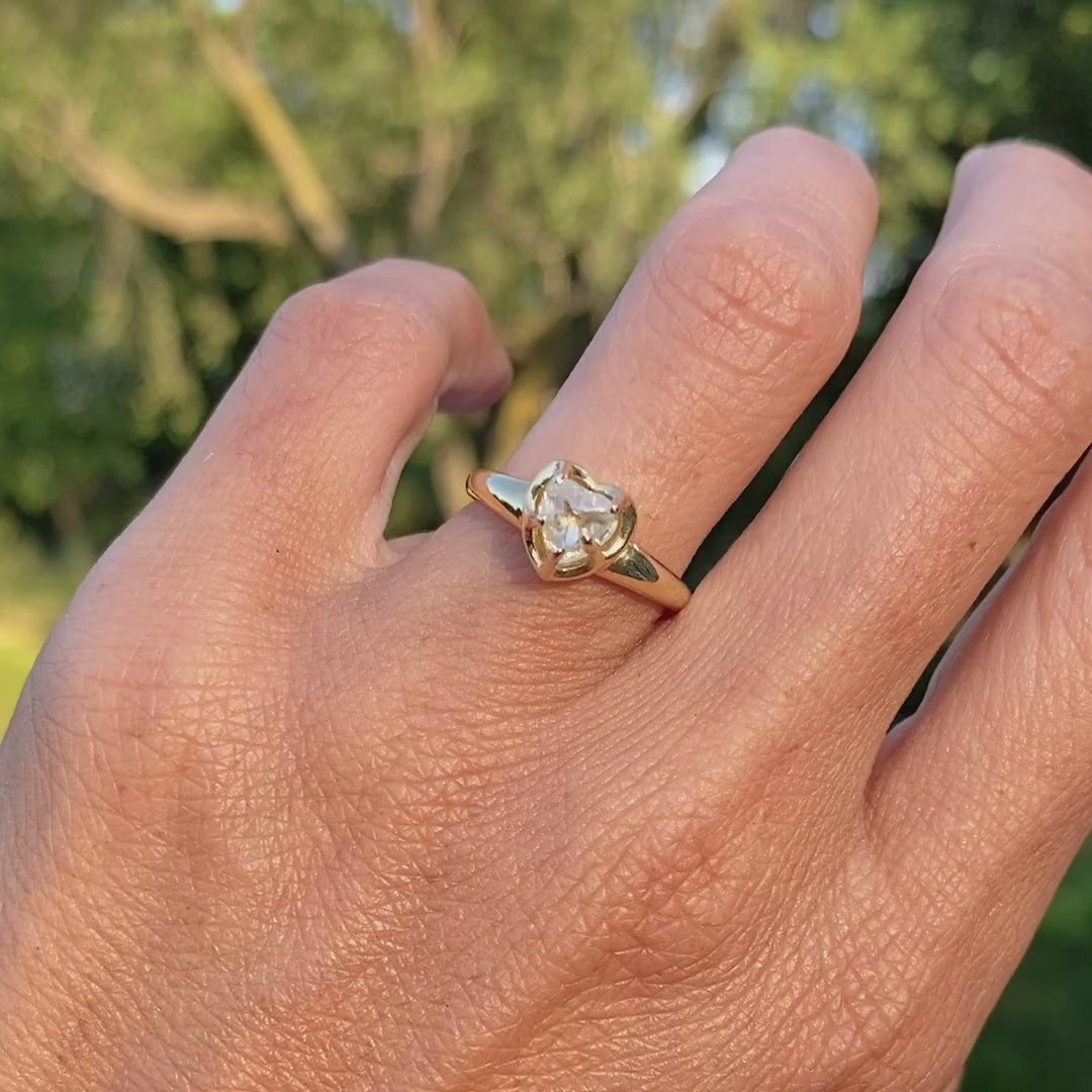Natural Heart Shaped Diamond Crystal Ring- Heirloom by Doyle & Doyle