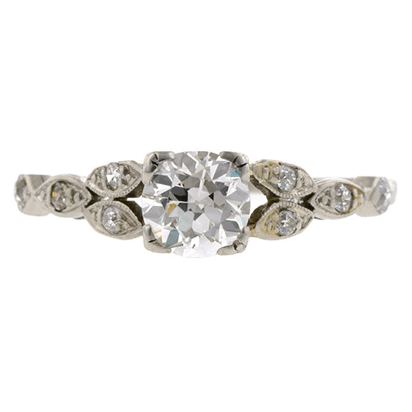 Art Deco Diamond  Engagement Ring, Old Euro 0.51ct