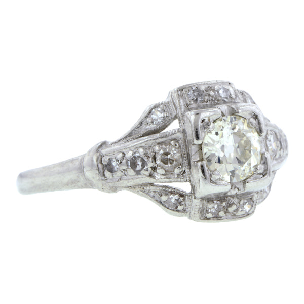 Vintage Diamond Engagement Ring, Old Euro 0.25ct