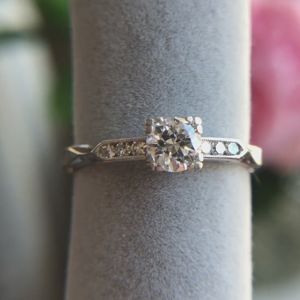 Vintage Diamond Engagement Ring, 0.40ct, sold by Doyle & Doyle antique and vintage jewelry boutique