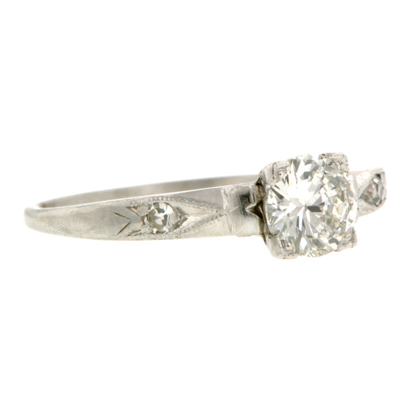 Vintage Diamond Engagement Ring, RBC 0.55ct