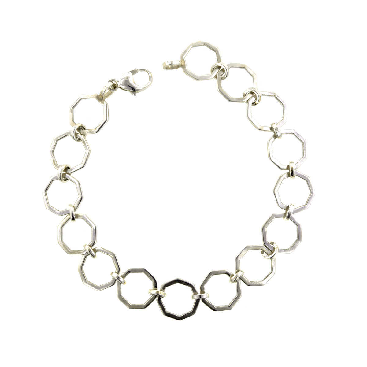 Octagonal Silver Link Chain Bracelet, from Doyle & Doyle antique and vintage jewelry