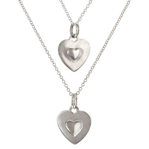 You and Me Heart Pendant Necklace sold by Doyle and Doyle an antique and vintage jewelry boutique
