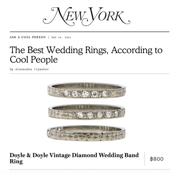 Vintage Diamond Wedding Band Ring sold by Doyle & Doyle an antique and vintage jewelry boutique.