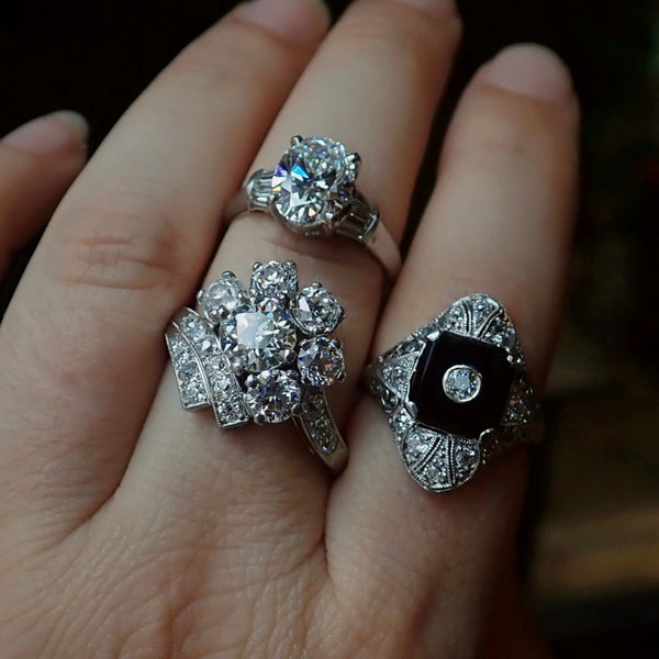 Vintage diamond engagement rings from Doyle & Doyle in New York